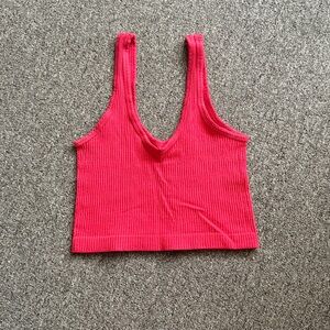 Pink/Red Ribbed Tank Top